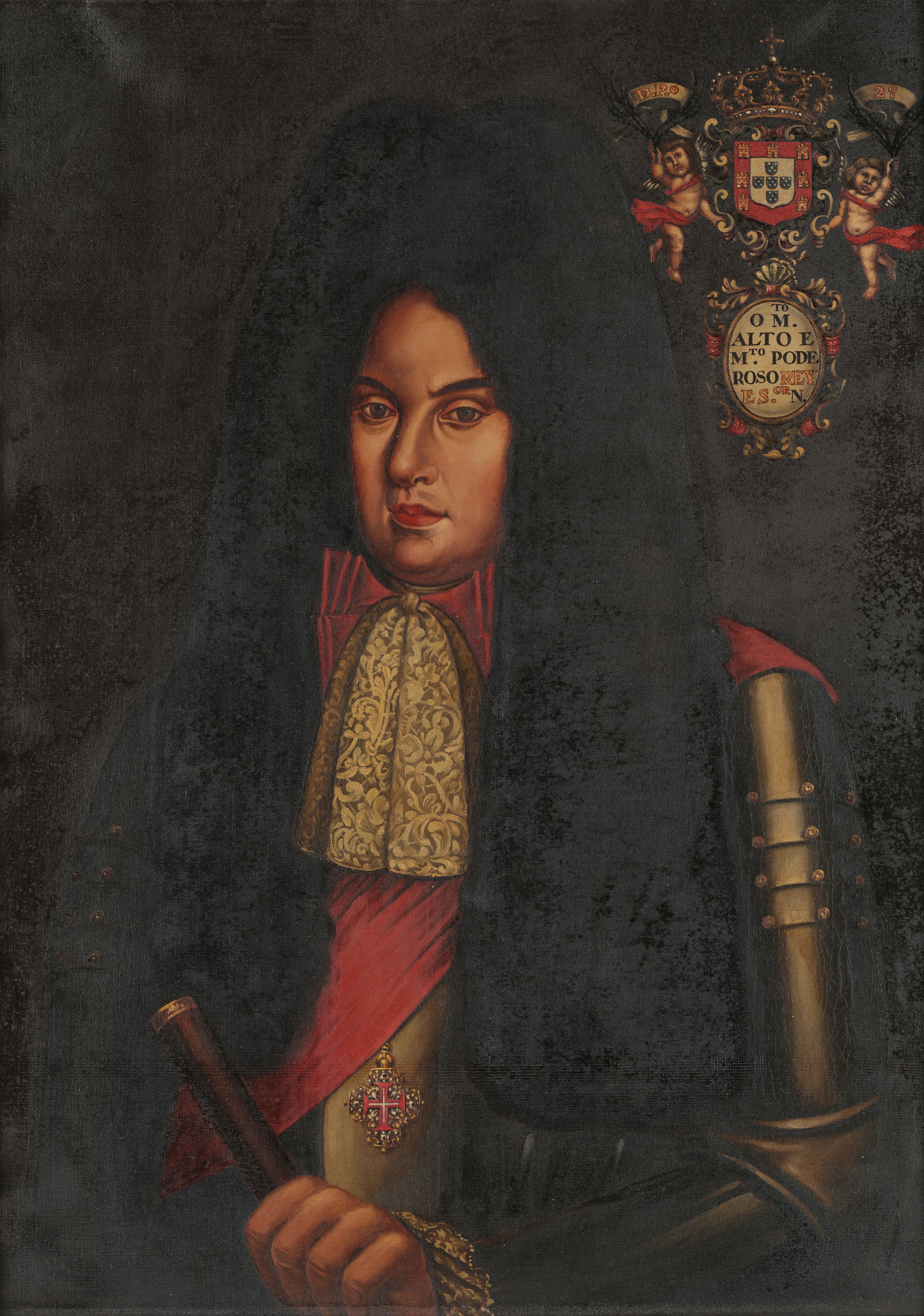 Portrait of King Pedro II of Portugal (1648–1706). Copy painted in 1945.